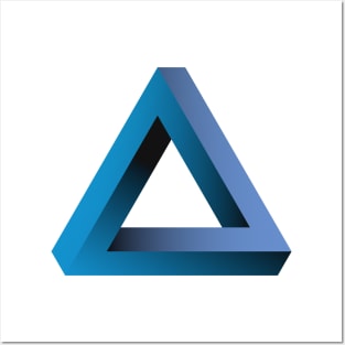 Blue Penrose Triangle Posters and Art